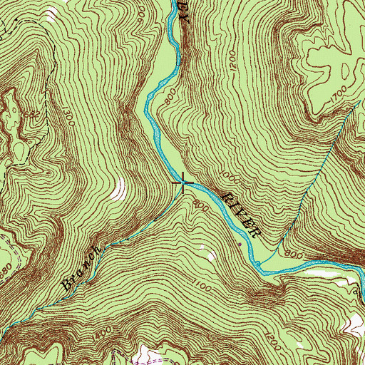Topographic Map of Panther Branch, TN
