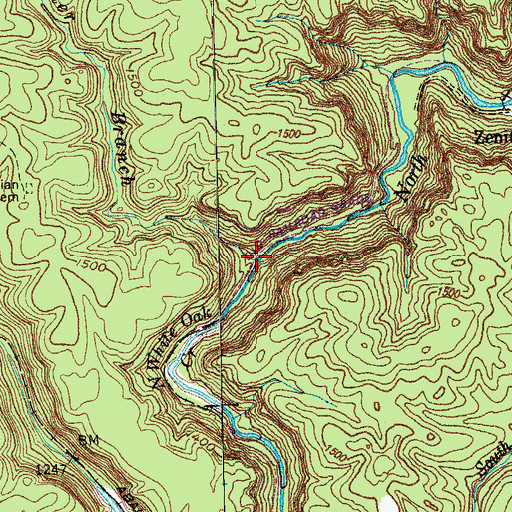 Topographic Map of Panther Branch, TN