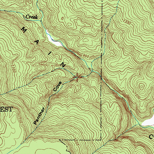 Topographic Map of Panther Cove, TN