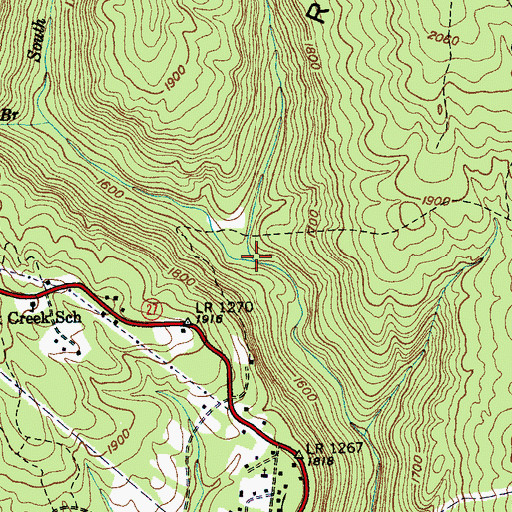 Topographic Map of Panther Creek, TN