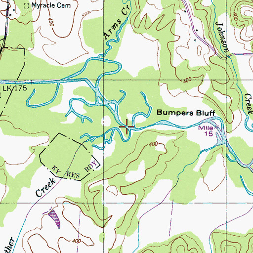 Topographic Map of Panther Creek, TN