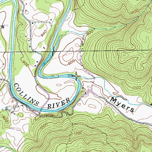Topographic Map of Panther Creek, TN