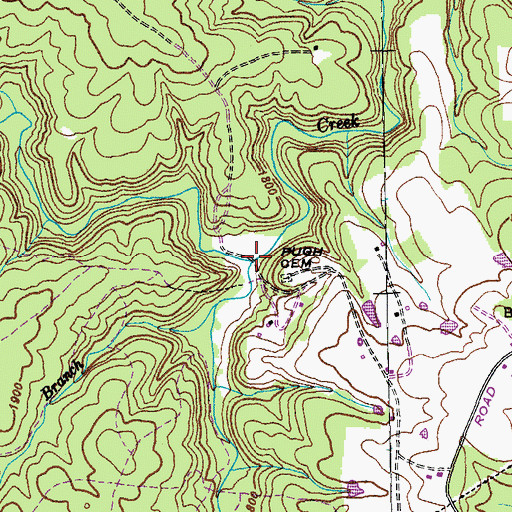 Topographic Map of Panther Creek, TN