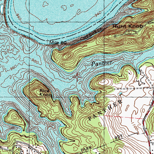 Topographic Map of Panther Creek, TN