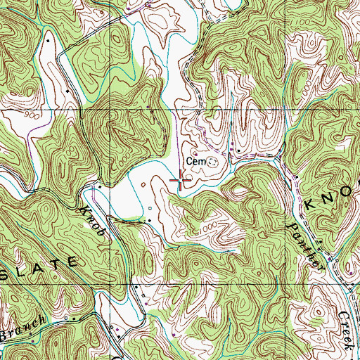 Topographic Map of Panther Creek, TN