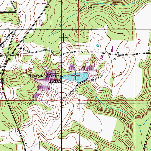 Topographic Map of Moran Lake Two, AL