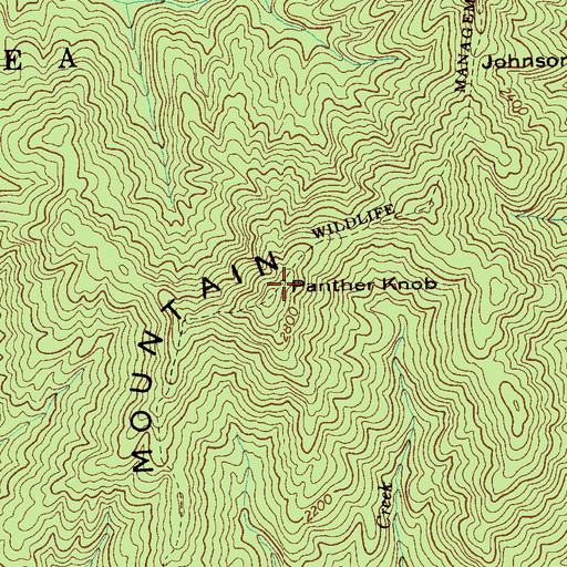 Topographic Map of Panther Knob, TN