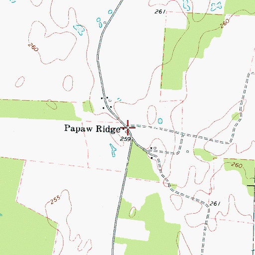 Topographic Map of Papaw Ridge, TN