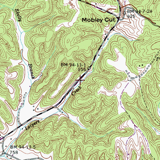 Topographic Map of Parham School, TN