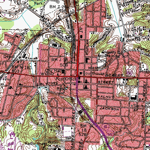 Topographic Map of Paris, TN