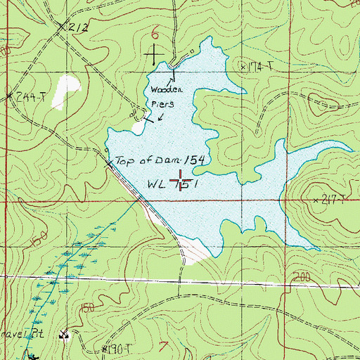 Topographic Map of Patterson Dam, AL