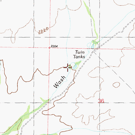 Topographic Map of Twin Tanks, AZ