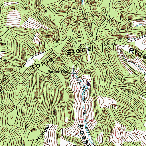 Topographic Map of Parker Cemetery, TN
