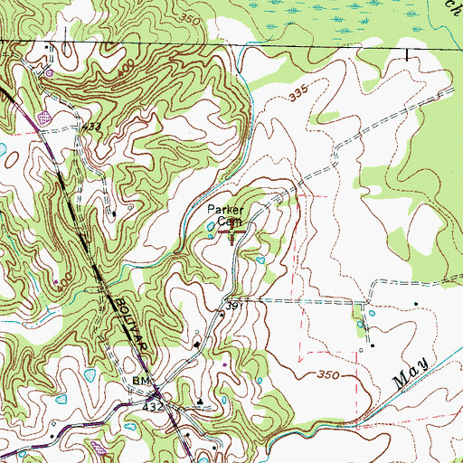 Topographic Map of Parker Cemetery, TN