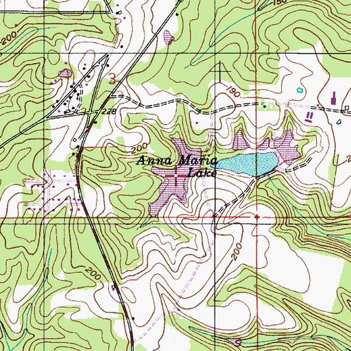 Topographic Map of Moran Lake One, AL