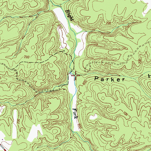 Topographic Map of Parker Hollow, TN