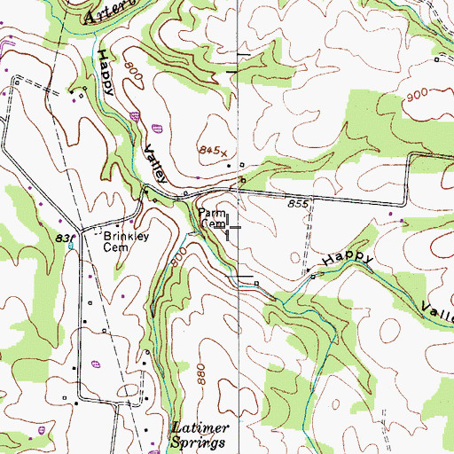 Topographic Map of Parm Cemetery, TN