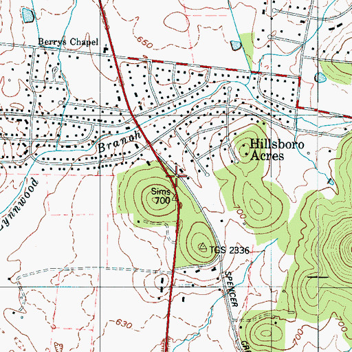Topographic Map of Parman School, TN