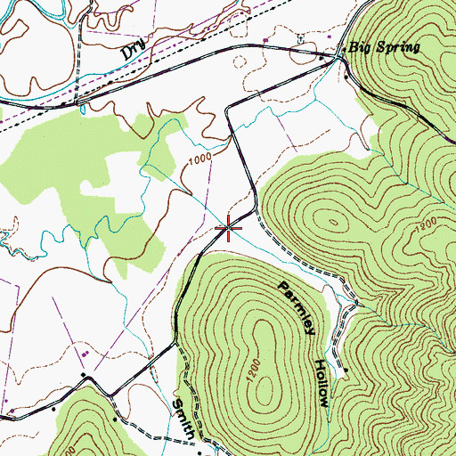 Topographic Map of Parmley Hollow, TN