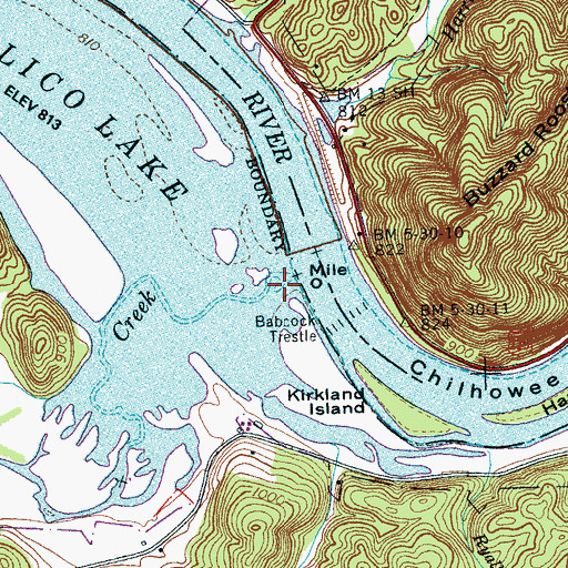 Topographic Map of Parnell Branch, TN