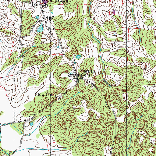 Topographic Map of Parrish Cemetery, TN