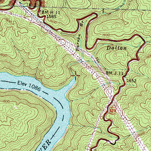 Topographic Map of Parson Branch, TN