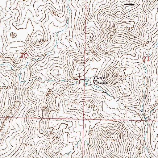 Topographic Map of Twin Tanks, AZ