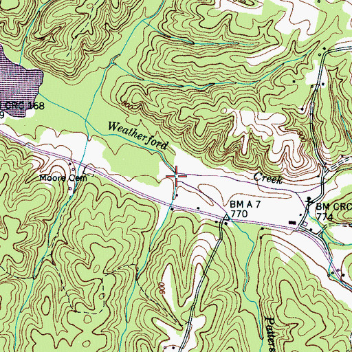 Topographic Map of Patterson Branch, TN