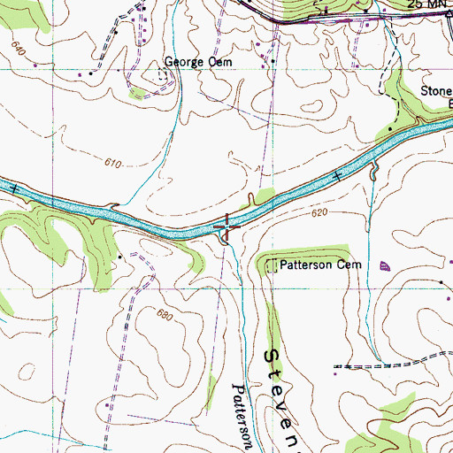 Topographic Map of Patterson Branch, TN