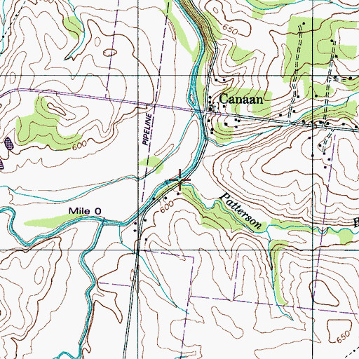Topographic Map of Patterson Branch, TN