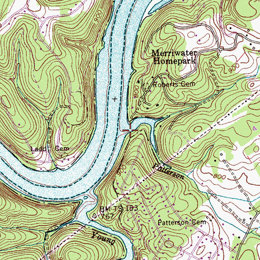 Topographic Map of Patterson Branch, TN