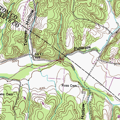 Topographic Map of Patterson Branch, TN