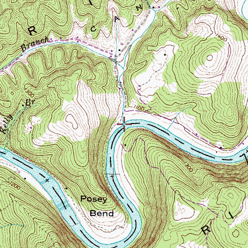 Topographic Map of Patterson Branch, TN