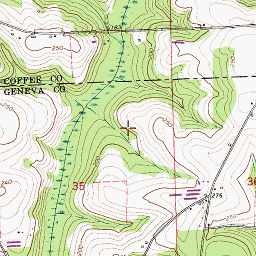 Topographic Map of Frank Davis Lake, AL