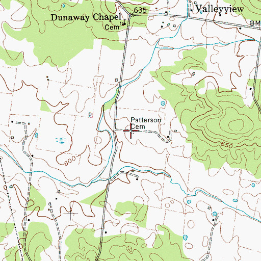 Topographic Map of Patterson Cemetery, TN