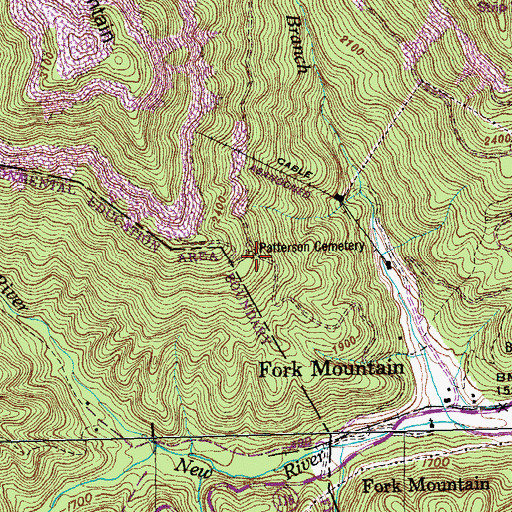 Topographic Map of Patterson Cemetery, TN