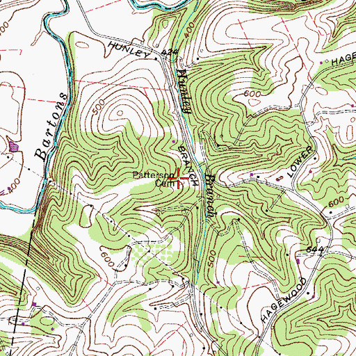 Topographic Map of Patterson Cemetery, TN