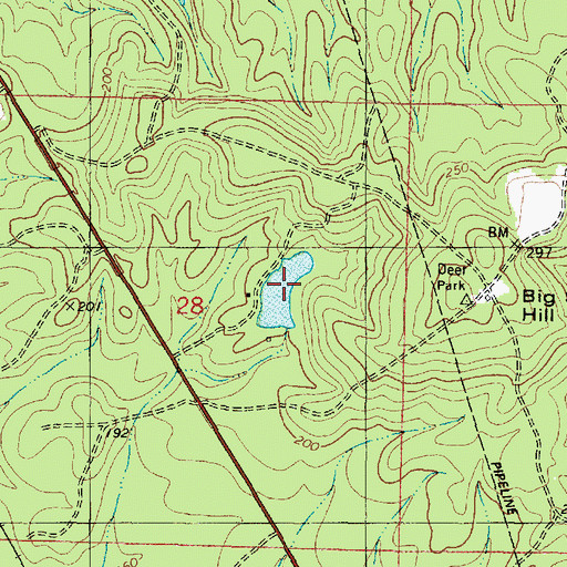 Topographic Map of Wade H Odom Pond, AL