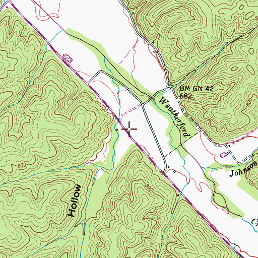 Topographic Map of Patterson Hollow, TN