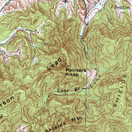 Topographic Map of Patterson Lead, TN