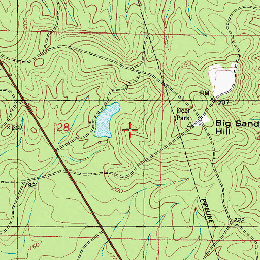 Topographic Map of Wade H Odom Dam, AL
