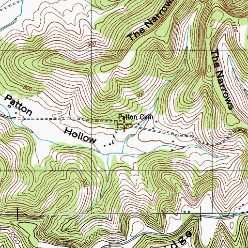 Topographic Map of Patton Cemetery, TN