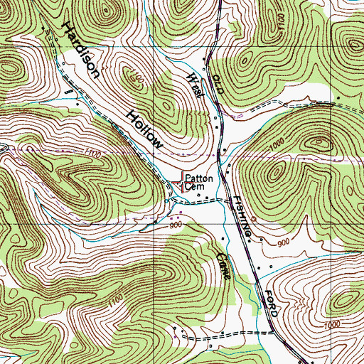 Topographic Map of Patton Cemetery, TN