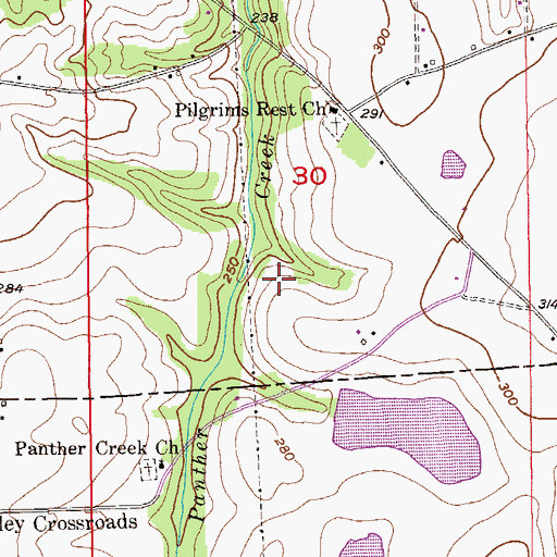 Topographic Map of Hosea Mathis Dam, AL