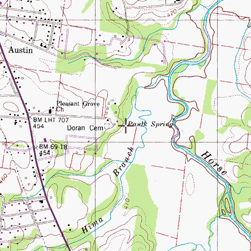 Topographic Map of Paulk Spring, TN