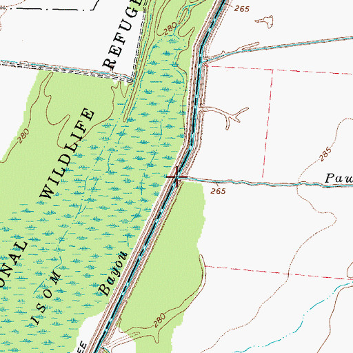 Topographic Map of Pawpaw Creek, TN