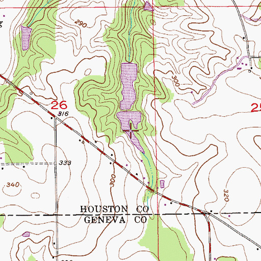 Topographic Map of Emmett Sellers Lake, AL