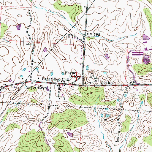 Topographic Map of Payne School, TN