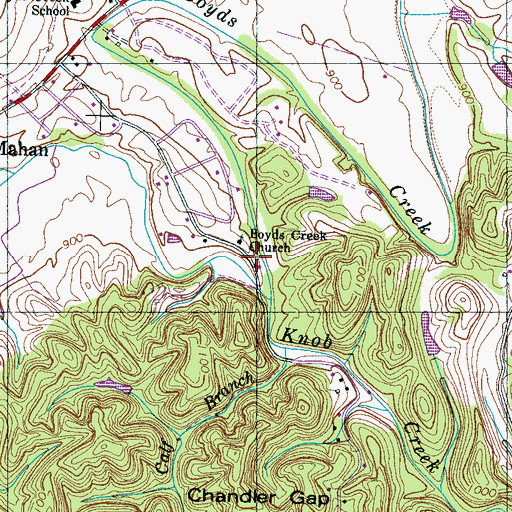 Topographic Map of Payne School, TN
