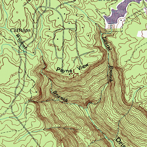 Topographic Map of Payne View, TN